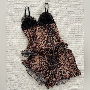 Leopard Print Ruffle tank & Short Set